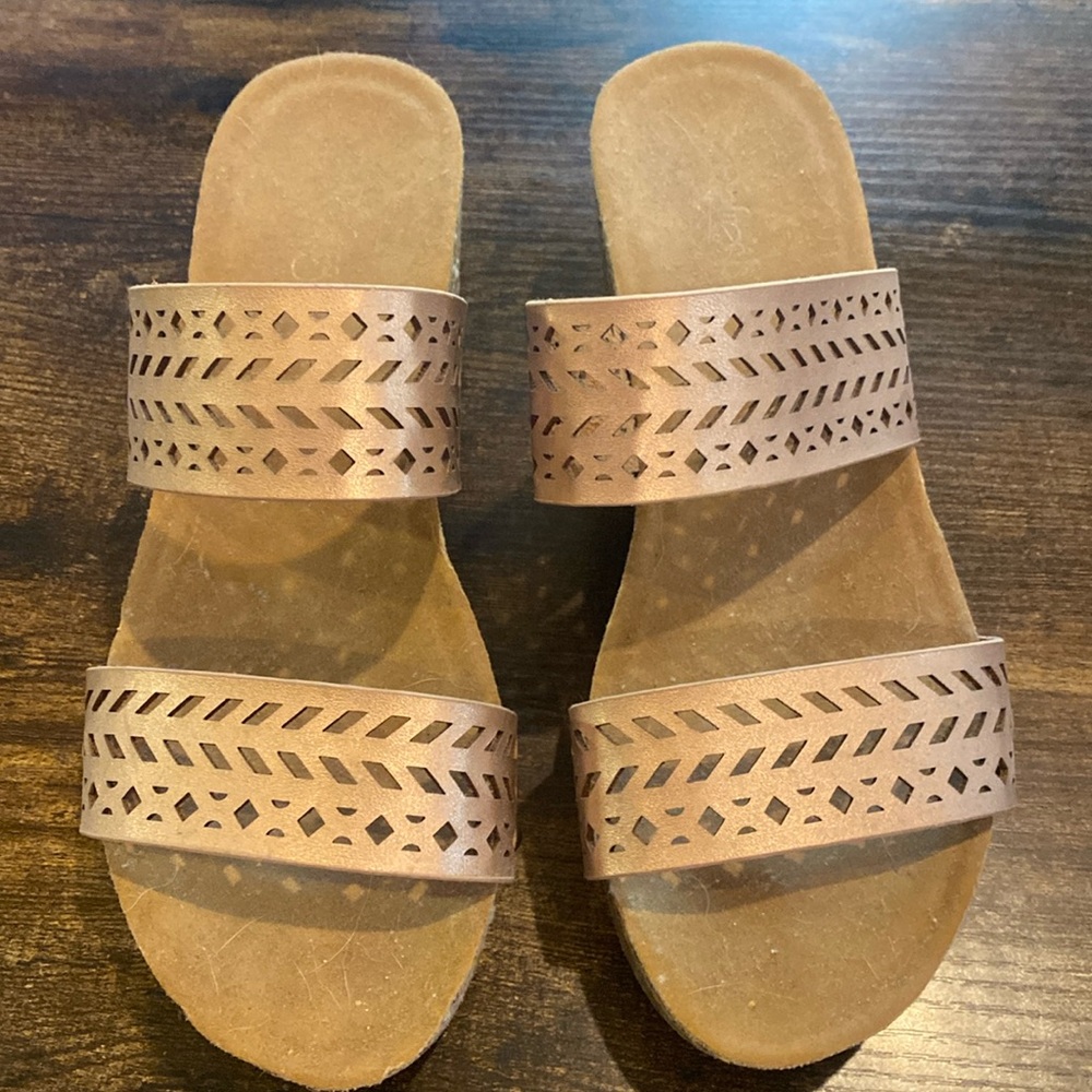 Rose Gold slip in mules/clogs